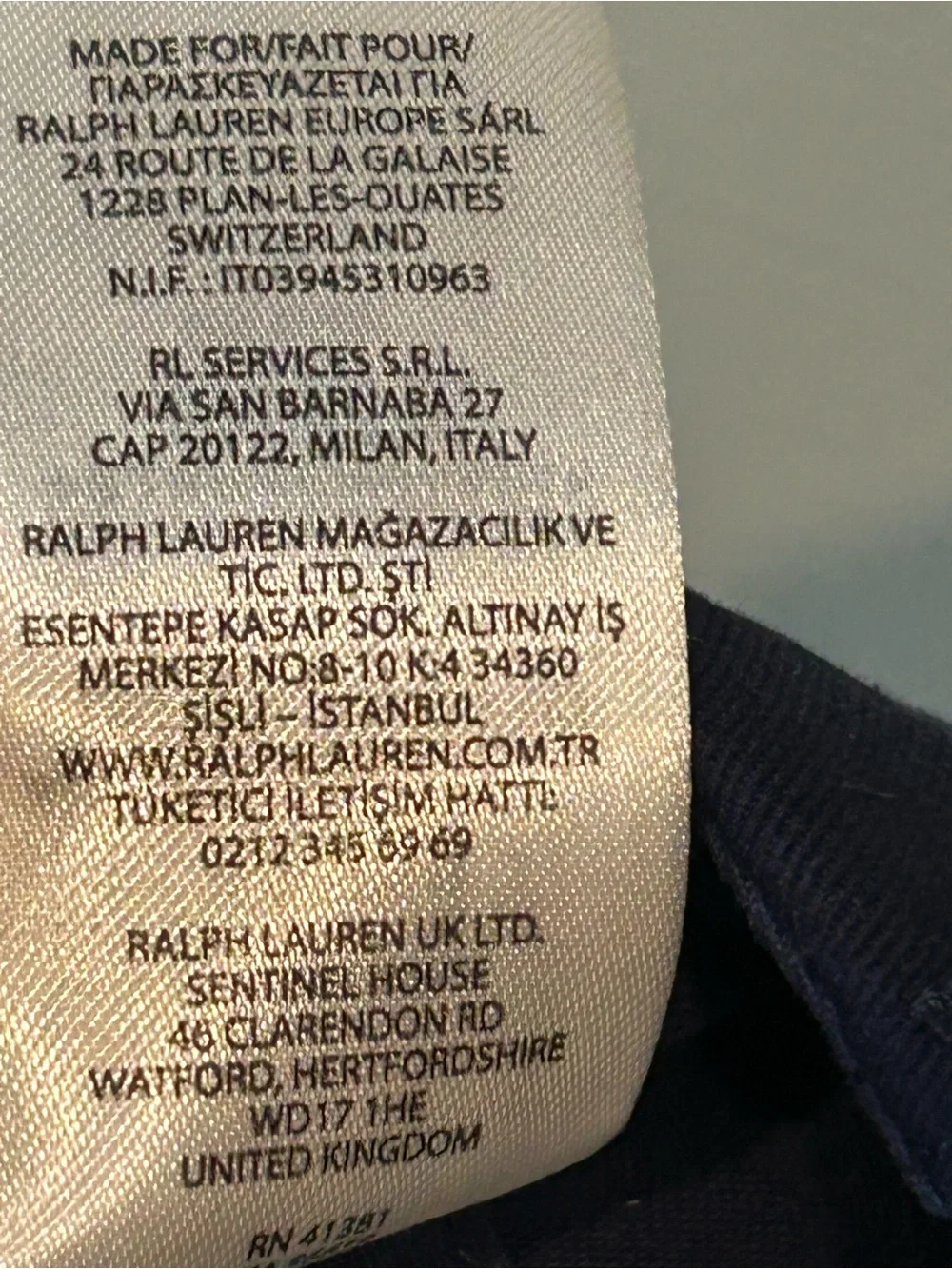 Polo by Ralph Lauren Navy Hat with Branded Label Paris 2024